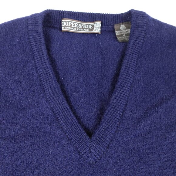 Vintage Cooper & Roe Lambswool Fine Knit Sweater Vest Men's M Made in England - Picture 2 of 8